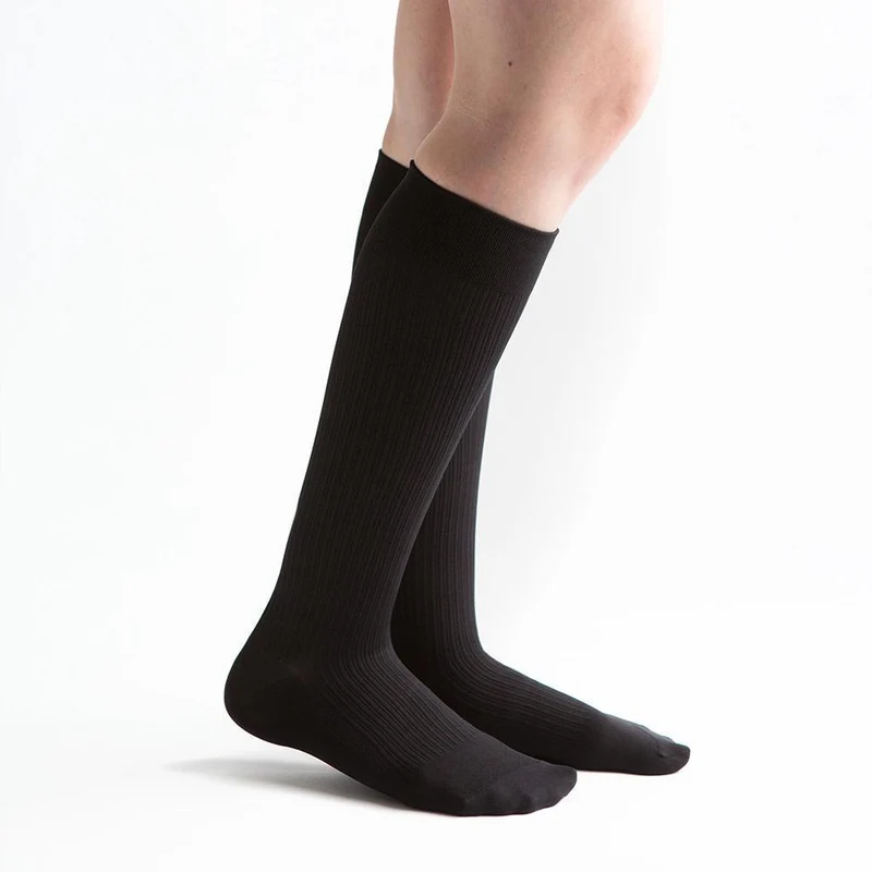 VenActive Women's Ribbed Trouser 20-30 mmHg Compression Sock SM / Black