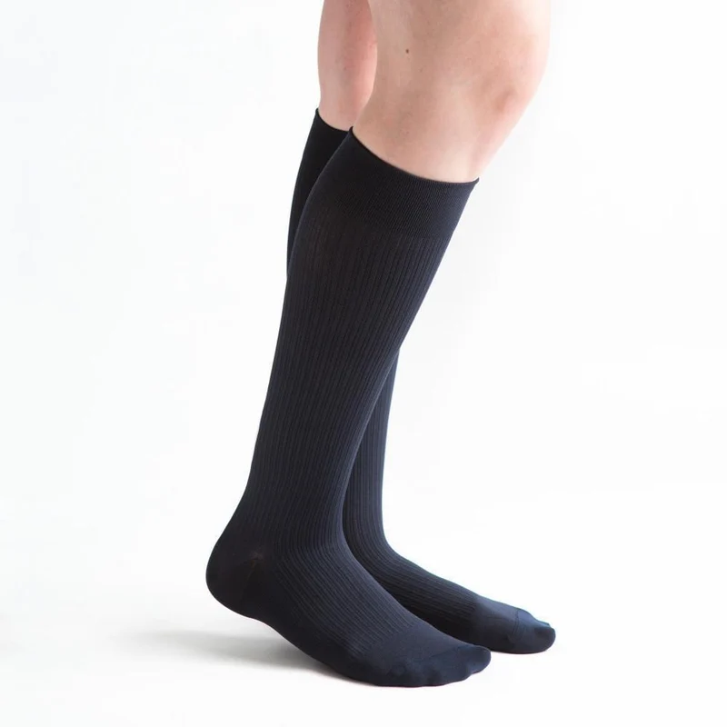 VenActive Women's Ribbed Trouser 20-30 mmHg Compression Sock SM / Navy