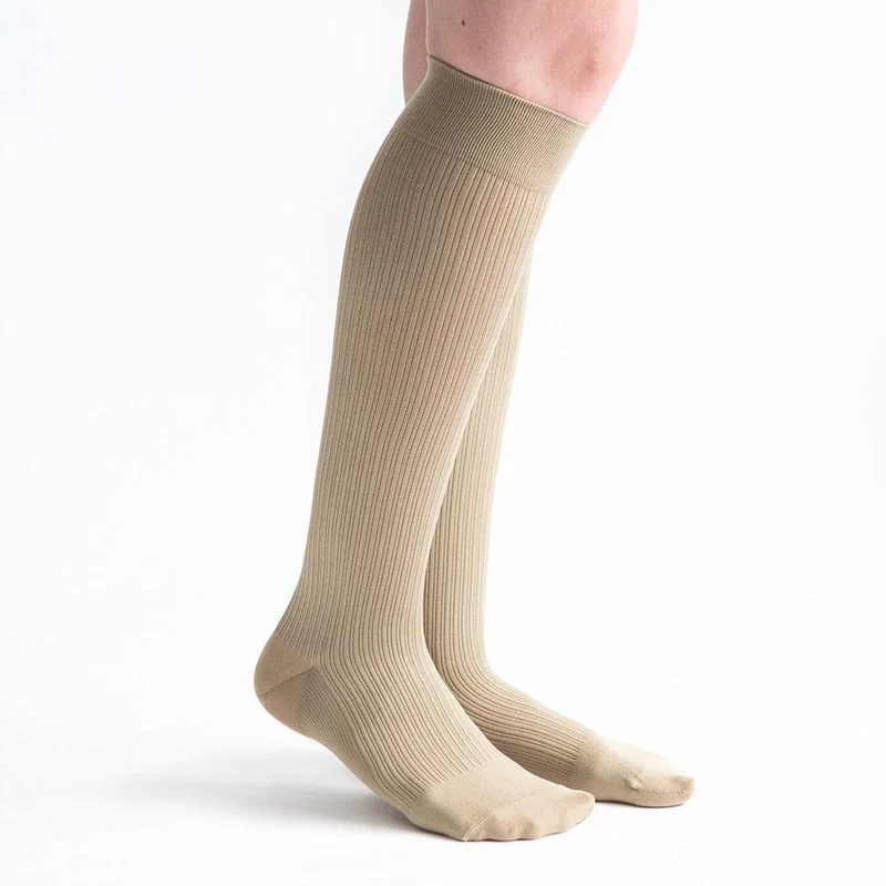 VenActive Women's Ribbed Trouser 20-30 mmHg Compression Sock LG / Khaki