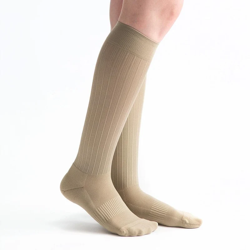VenActive Women's Cushion Trouser 15-20 mmHg Compression Sock LG / Khaki
