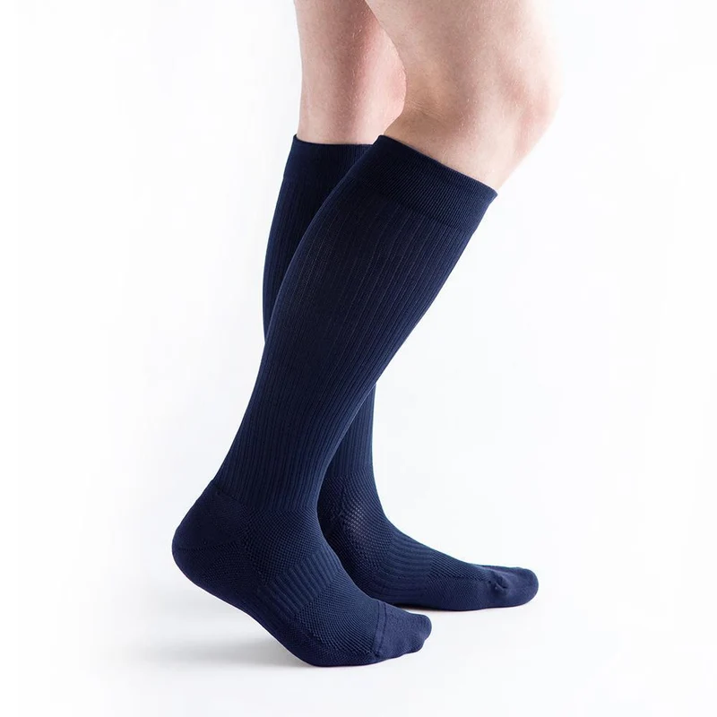 VenActive Men's Cushion Rib 15-20 mmHg Compression Sock MD / Navy