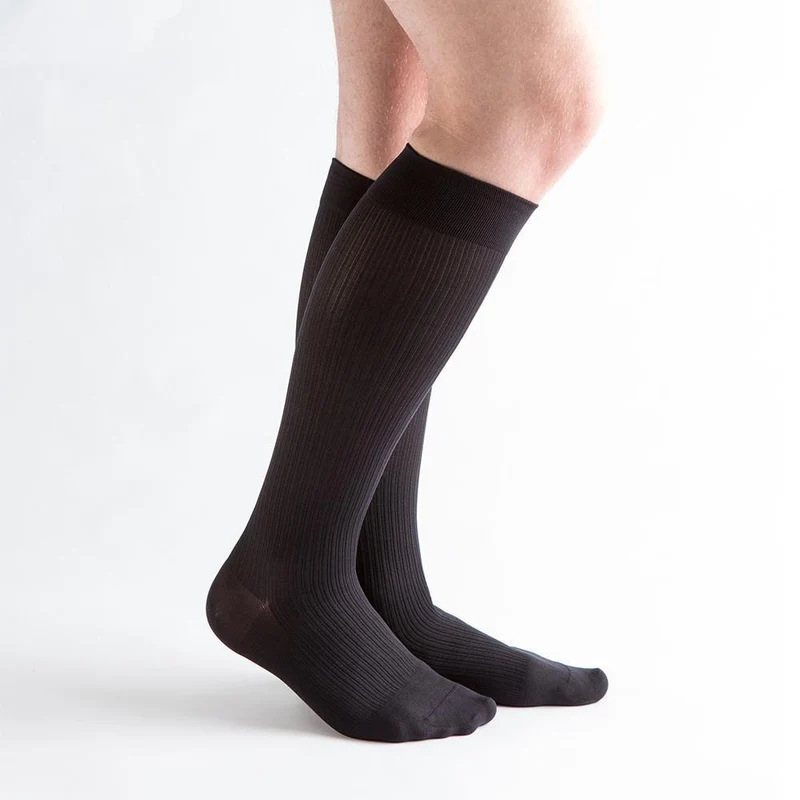 VenActive Men's Classic Rib 20-30 mmHg Compression Sock MD / Black
