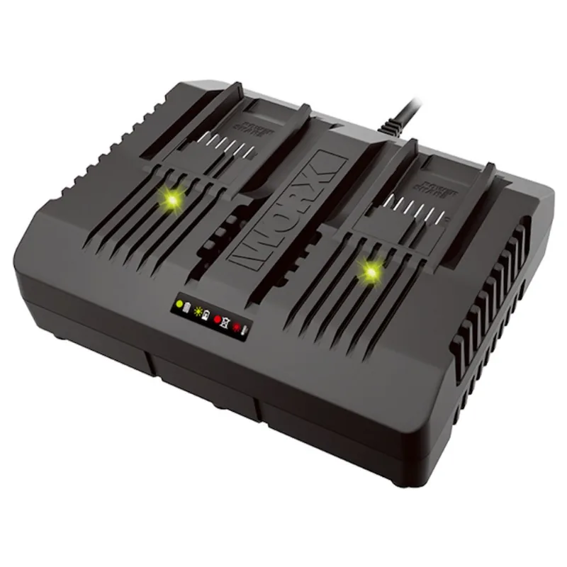Worx Power Tool Battery Charger 4A with Dual Ports Power Share 20V and 18V