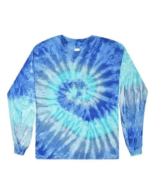 Colortone Men's Tie-Dyed Long Sleeve T-Shirt Blue Jerry / M