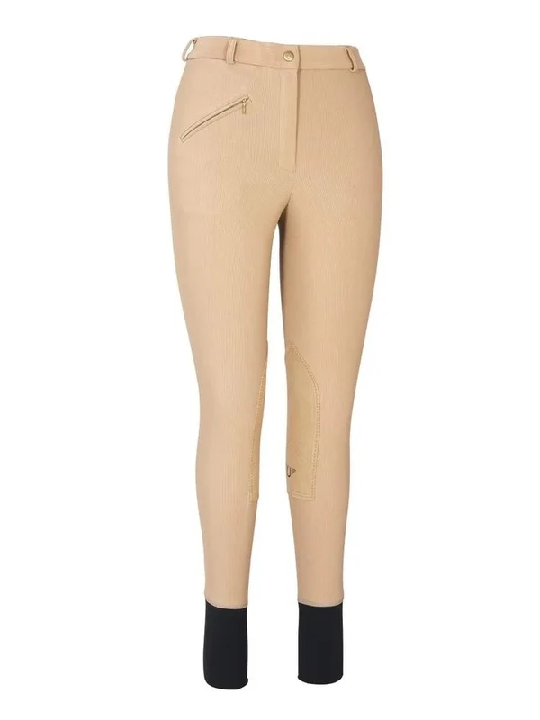 TuffRider Ladies Ribb Knee Patch Breeches Taupe / 26 Regular