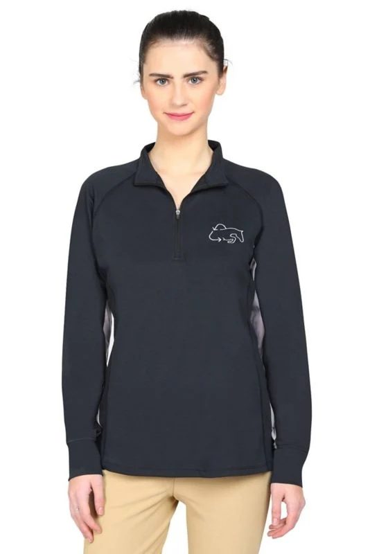 Ecorider By Tuffrider Ladies Denali Sport Shirt Black Beauty/Grey / 3 X-Large