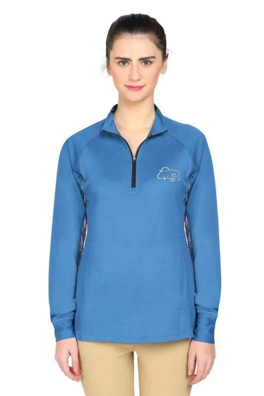 Ecorider By Tuffrider Ladies Denali Sport Shirt Blue/Grey / 2 X-Large