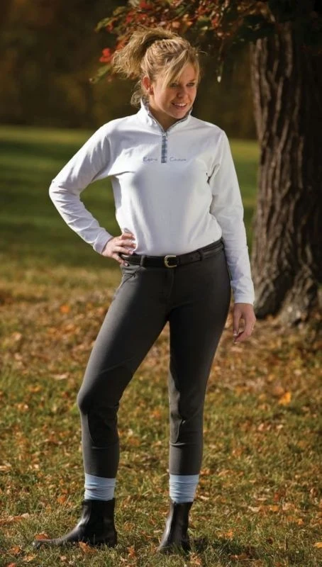 TuffRider Ladies Cotton Breeches Dark Charcoal / 24 Regular