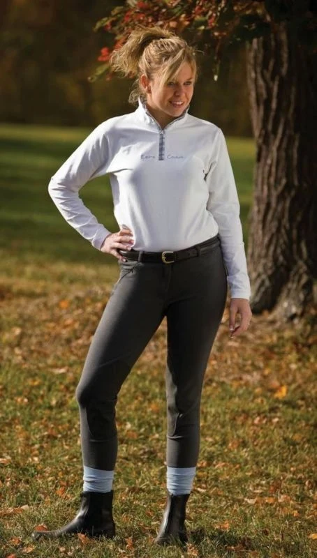 TuffRider Ladies Cotton Breeches Dark Charcoal / 32 Regular