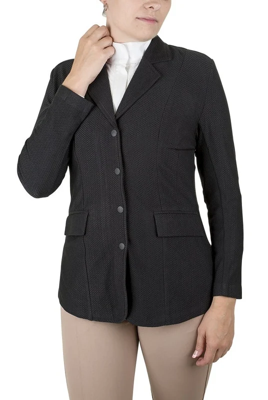 Equine Couture Ladies EquiVent 4-Snap Button Show Coat Black / X-Small