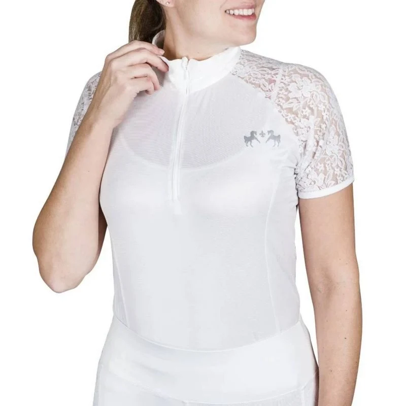 Equine Couture Ladies Spicy Girl Clove Short Sleev White/White / Medium