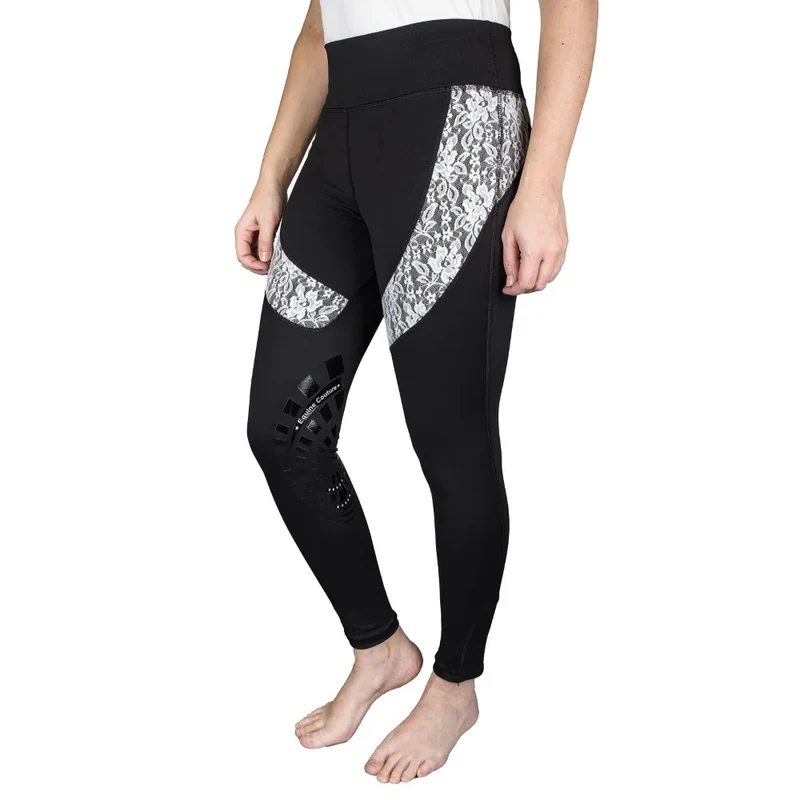 Equine Couture Ladies Spicy Girl Chili Tights Black/White / Medium