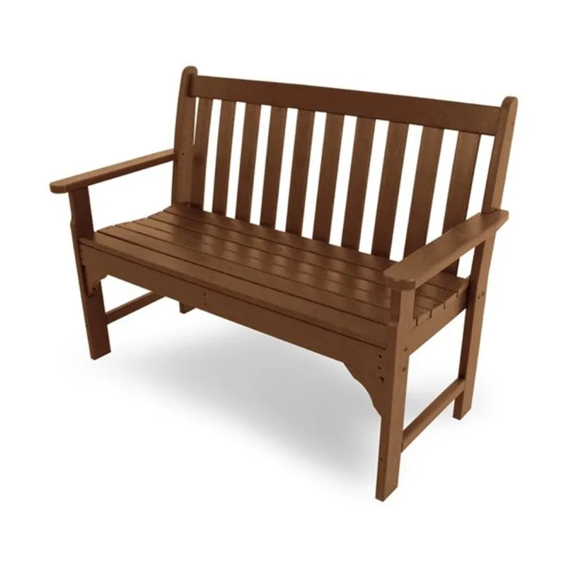 Polywood Vineyard 48-in x 35-in Teak Lumber Bench