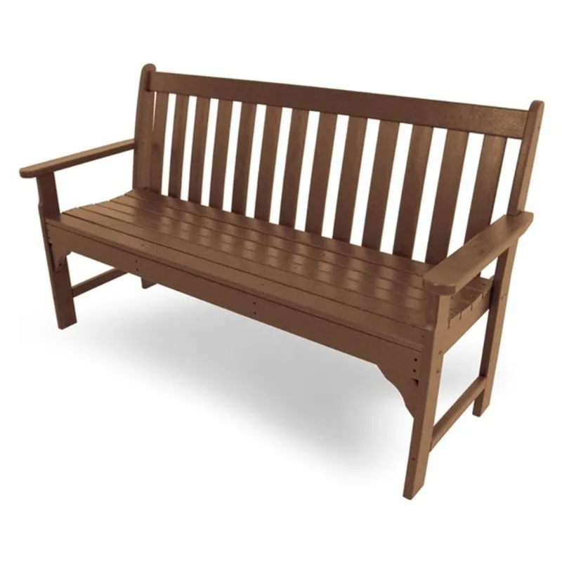 Polywood Vineyard 60-in x 35-in Teak Lumber Bench