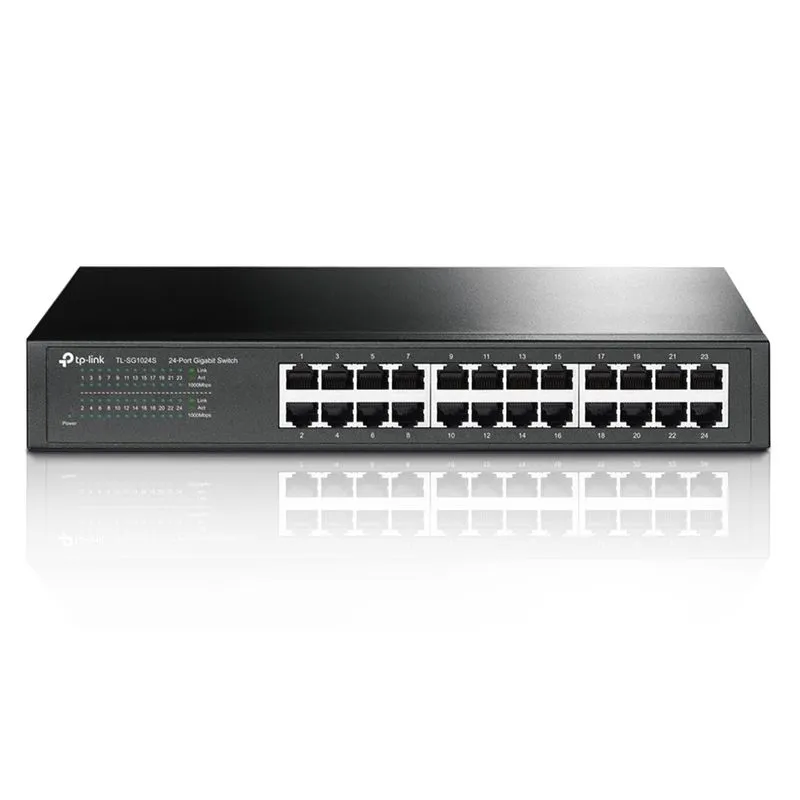 Switch 24 Portas 10/100/1000 Gigabit Rack 19" E Mesa Tl-sg1024 Tp Link