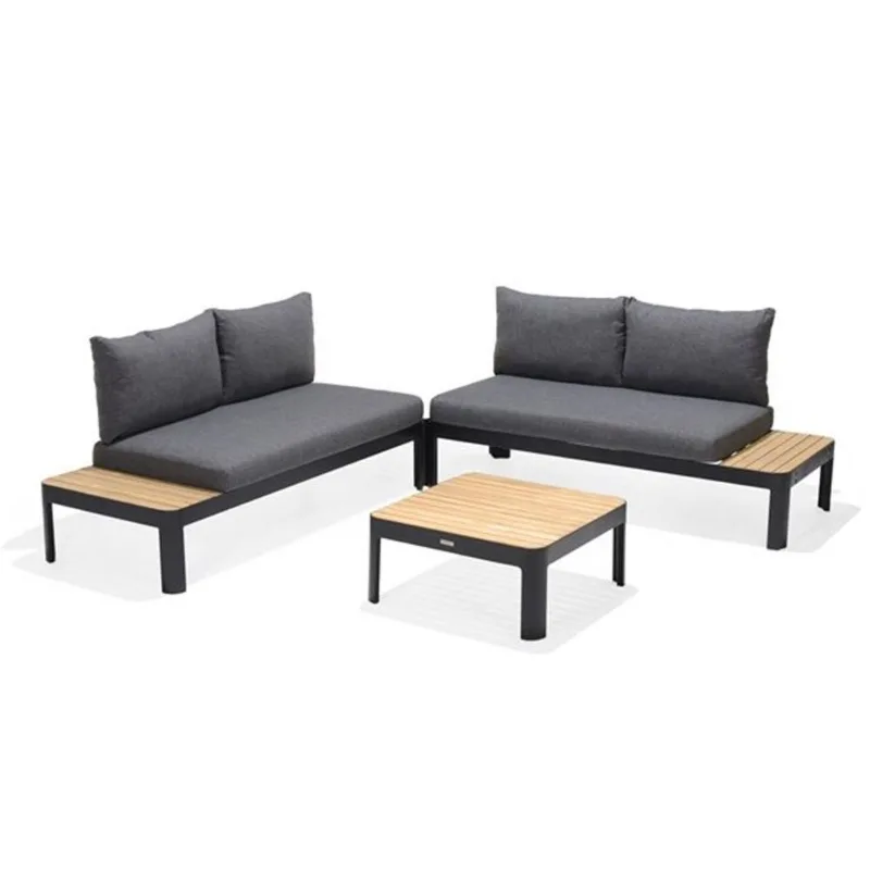 Scancom Portals 4-Seater Patio Conversation Set w/ Coffee Table - Black