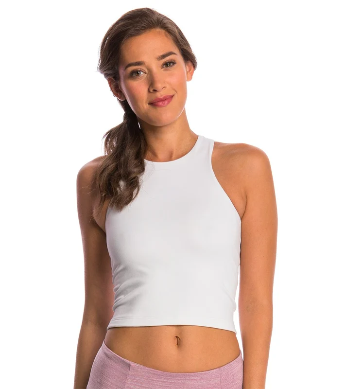 Manduka Medina Mesh Yoga Crop Top White / M