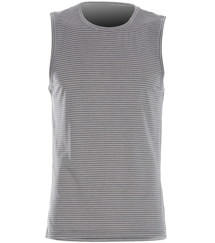 Manduka Men's Transcend Performance Stripe Tank Bisque/Clay / S