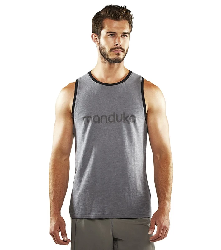 Manduka Men's Organic Yoga Tank Indigo/Thunder / L