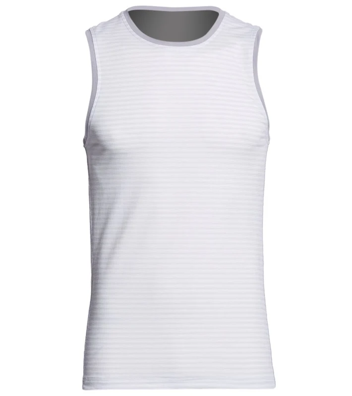 Manduka Men's Transcend Performance Stripe Tank Aqua Stripe / S