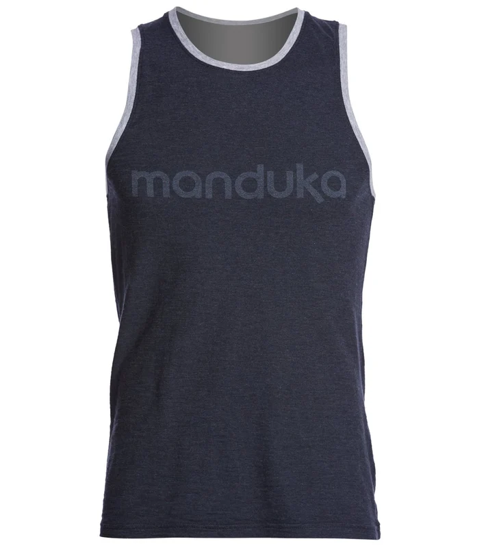 Manduka Men's Organic Tank Heather Midnight / M