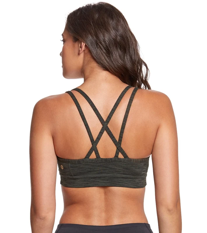 Manduka Cross Strap Yoga Bra Olivine Heather / M