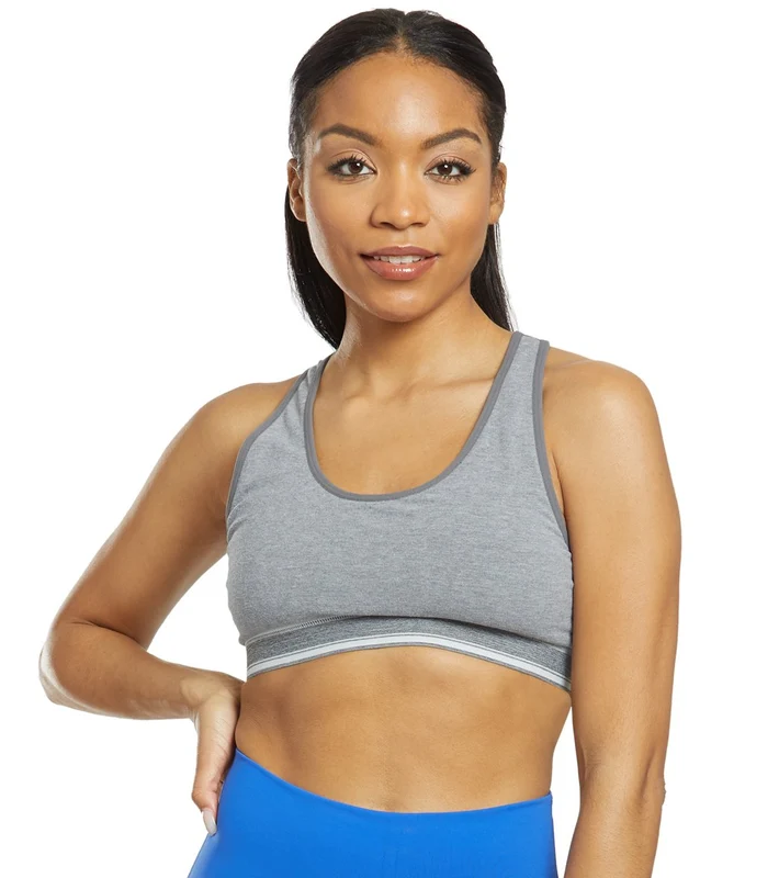 Manduka Eko Cotton Racer Back Yoga Sports Bra Medium Heather Grey / XS