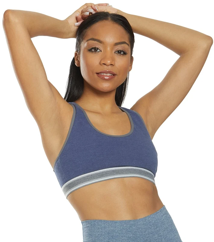 Manduka Eko Cotton Racer Back Yoga Sports Bra Blueberry Heather / XL