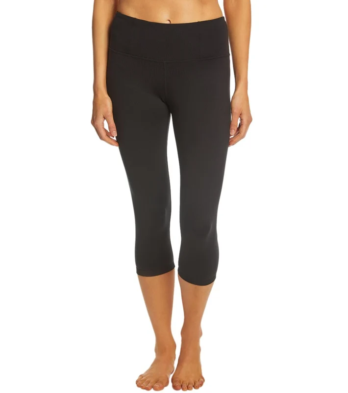 Manduka Essential Yoga Capris Black Jersey / M