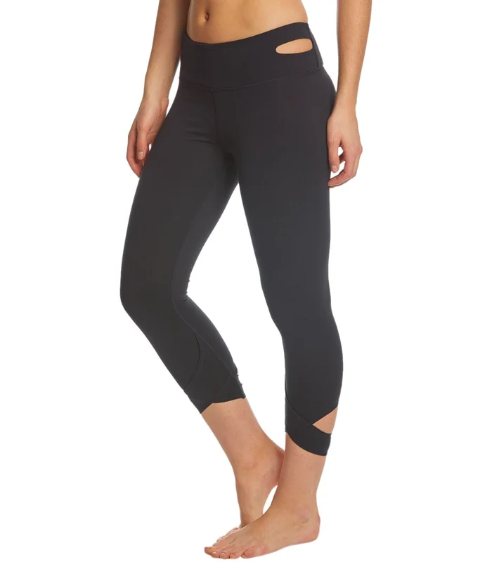 Manduka Cut Out Yoga Capris Black / S