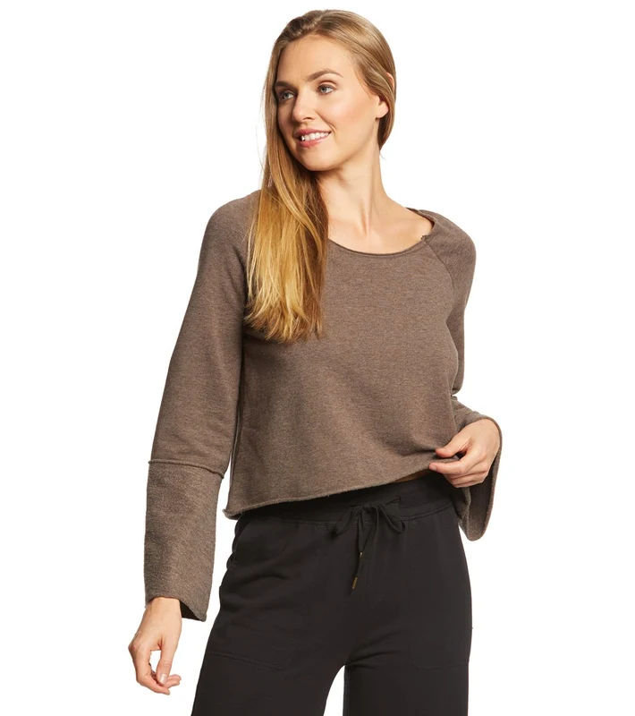 Manduka Resolution Bell Long Sleeve Top Mocha Heather / M