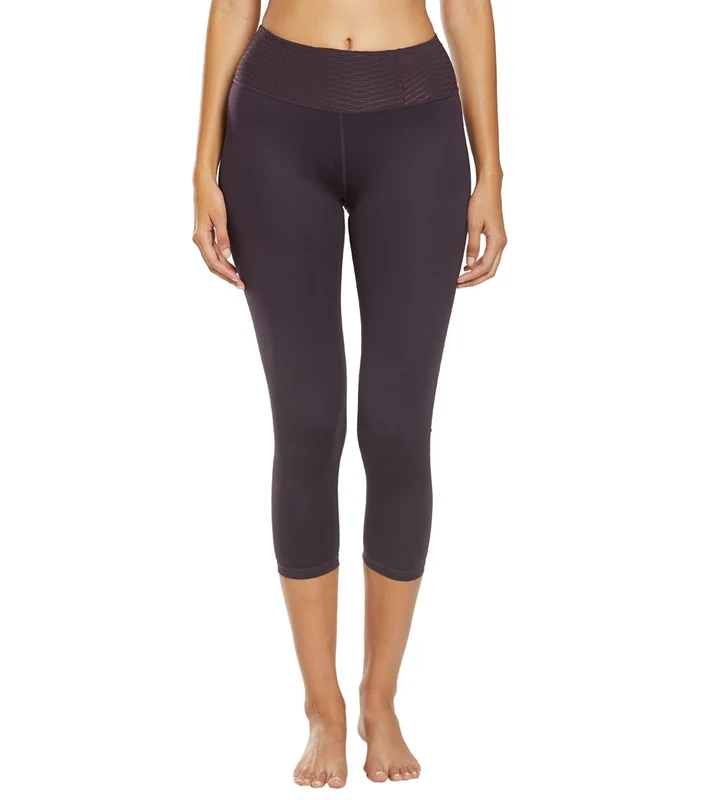 Manduka Essential Cropped Yoga Leggings Deep Plum / XL