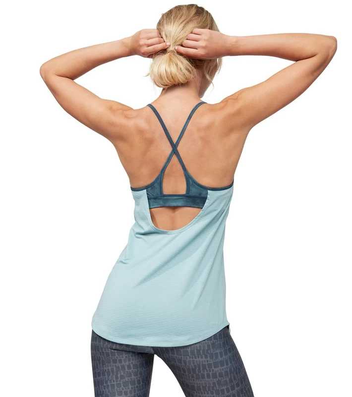Manduka Breeze Support Yoga Cami Stone Blue Breeze with Nocturnal Trim / S