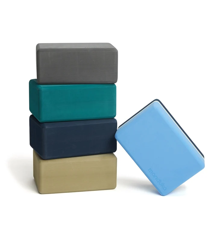 Manduka Recycled Foam Yoga Block Green Ash Stripe