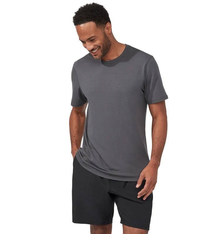 Manduka Men's Performance Crew Neck Short Sleeve Tee NEW GREY / L