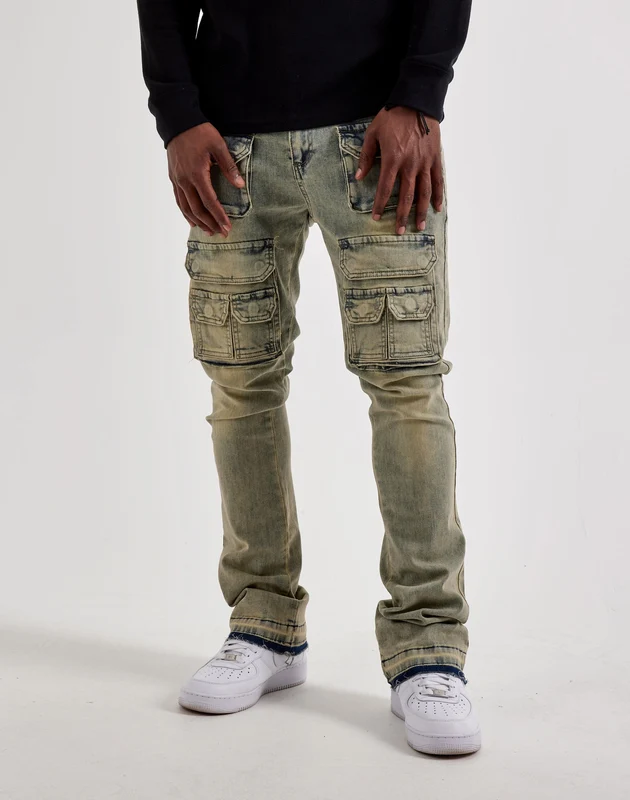 WAIMEA Multi-Pocket Cargo Denim Jeans 36
