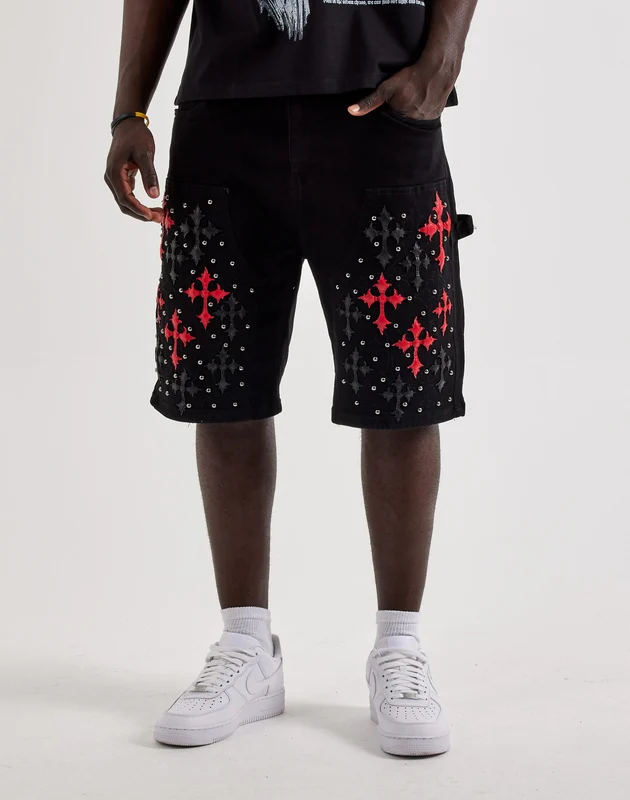 WAIMEA Cross Patch Denim Shorts 36