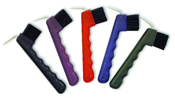 All In One Hoof Pick With Brush Purple / One Size