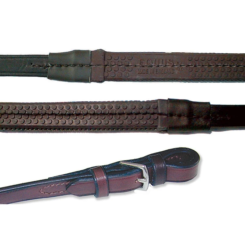 Nunn Finer Rubber Reins 3/4 3/4x30FinePimple Blk Black / 3/4" x 58" Large Pimple