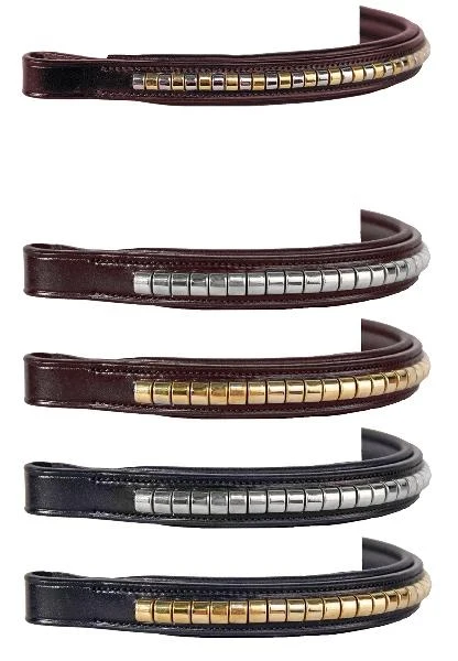 Nunn Finer Alternating Brass & Zinc Miniature Clincher Browband Havana / Horse