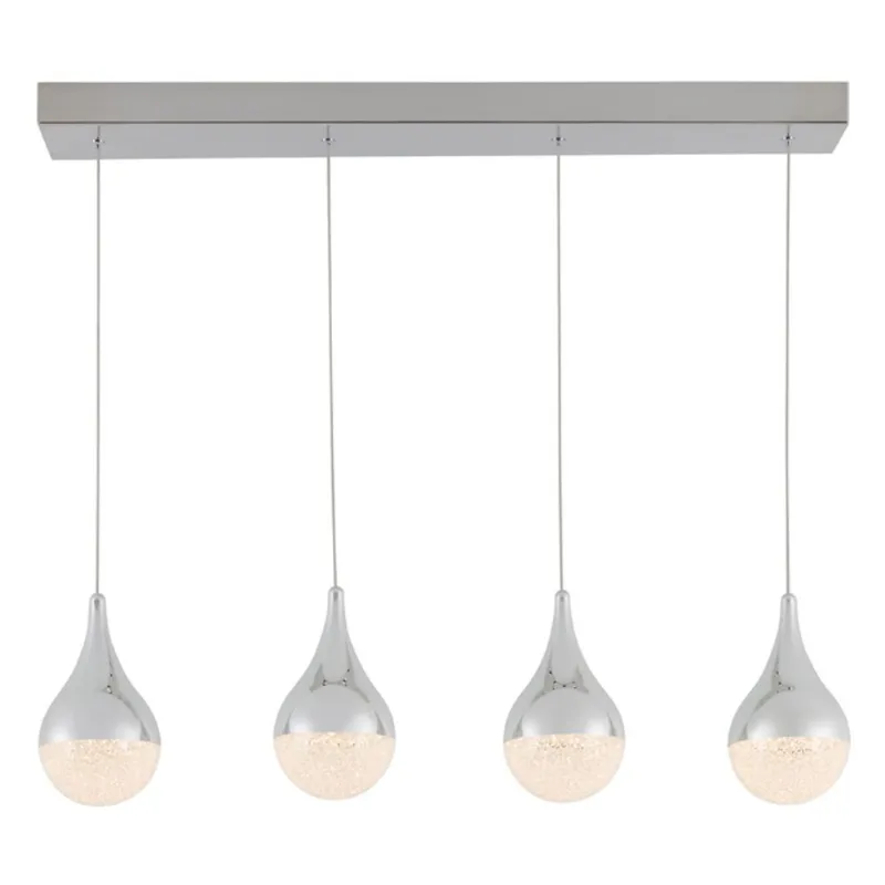 "Glitzer" Dimmable 4-Light Pendant Light - 10 W LED - Chrome