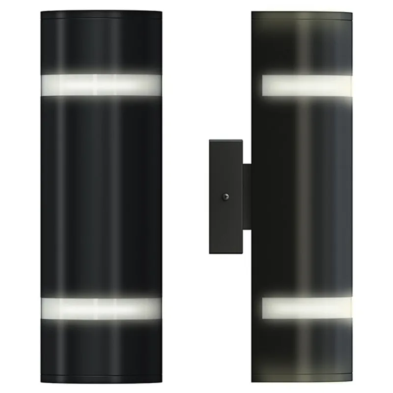 Artika Indoor/Outdoor 2-Light 100W Wall Sconce Black 13-in
