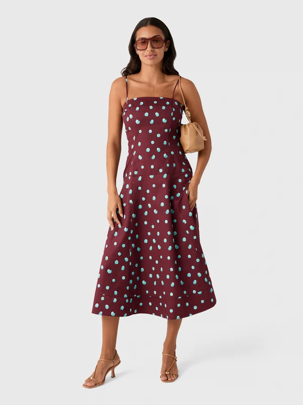Rosie Assoulin Women's Drop Me a Note Dress 6 / MAROON