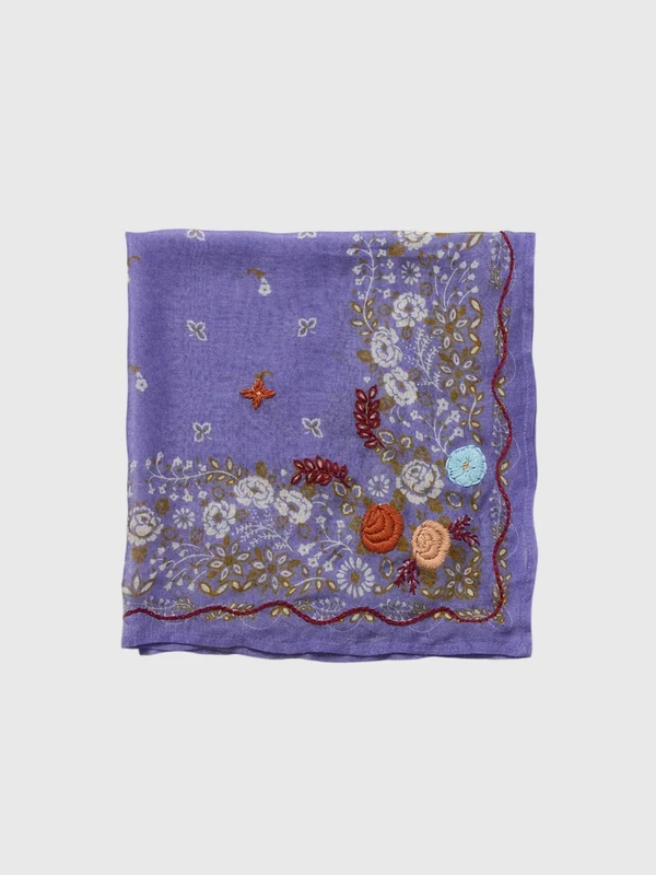 Chan Luu Embroidered Floral Bandana O/S / LAVENDER