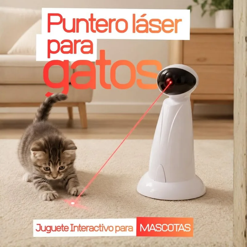 Juguete Puntero Láser Automático para Gatos 360 Interactivo para Mascotas