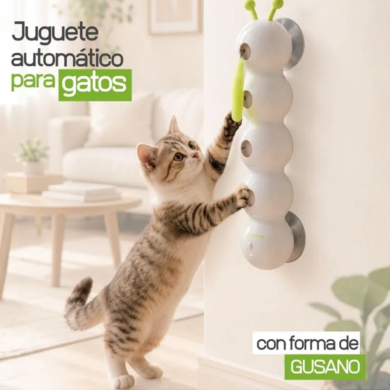 Juguete Gusano Interactivo Automático para gatos