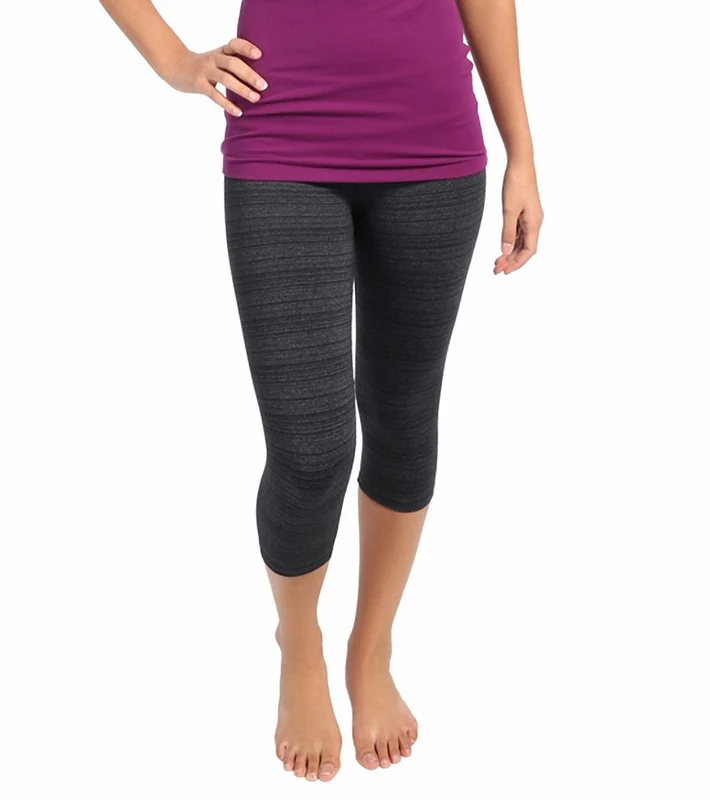 Beyond Yoga Stripe Essential Legging Black/Heather Gray Stripe / S