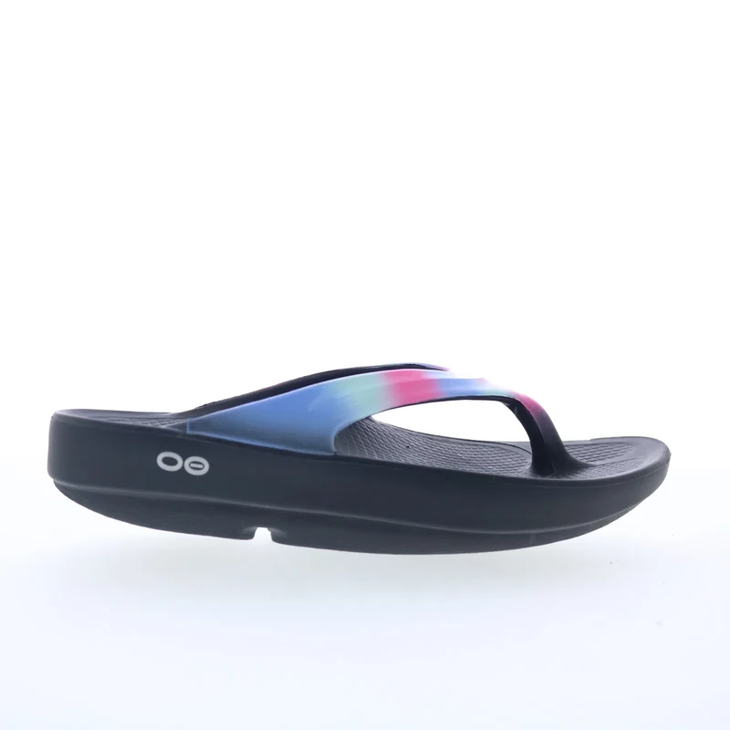 Oofos Oolala 1401 Womens Blue Synthetic Slip On Flip-Flops Sandals Shoes 5