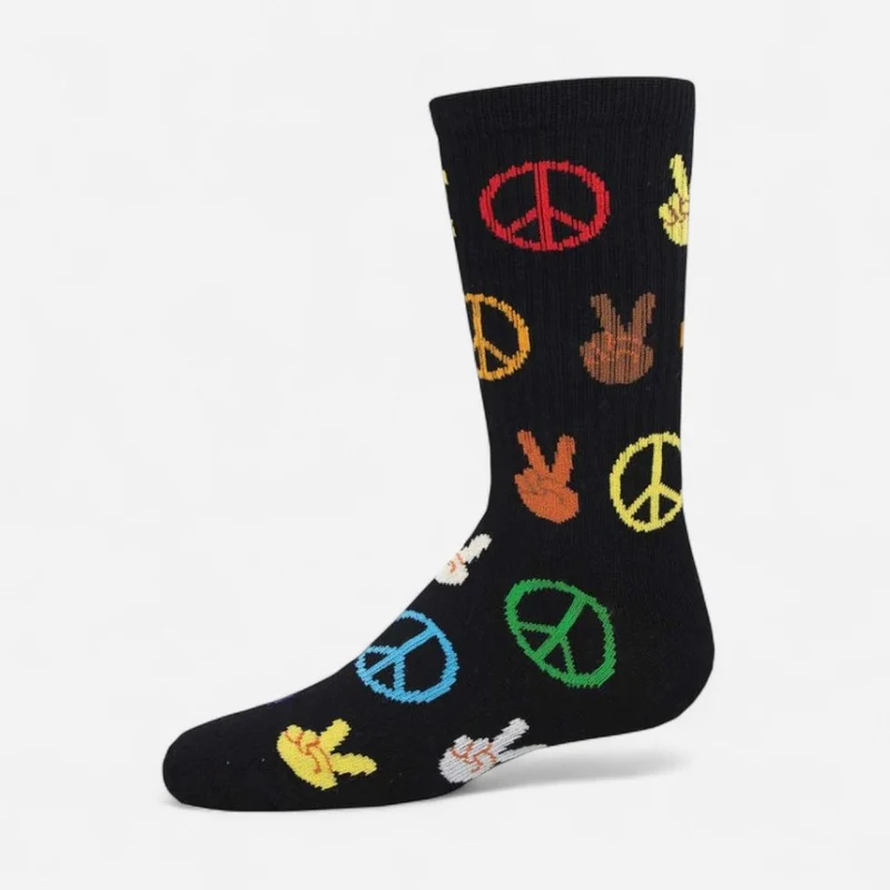 Socksmith Active Youth Peace Everybody Black / 7/10 / Medium