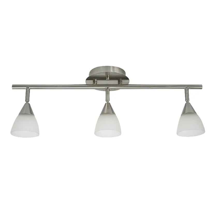 Track Light - 3 Lights - Steel/Glass - White/Brushed Nickel
